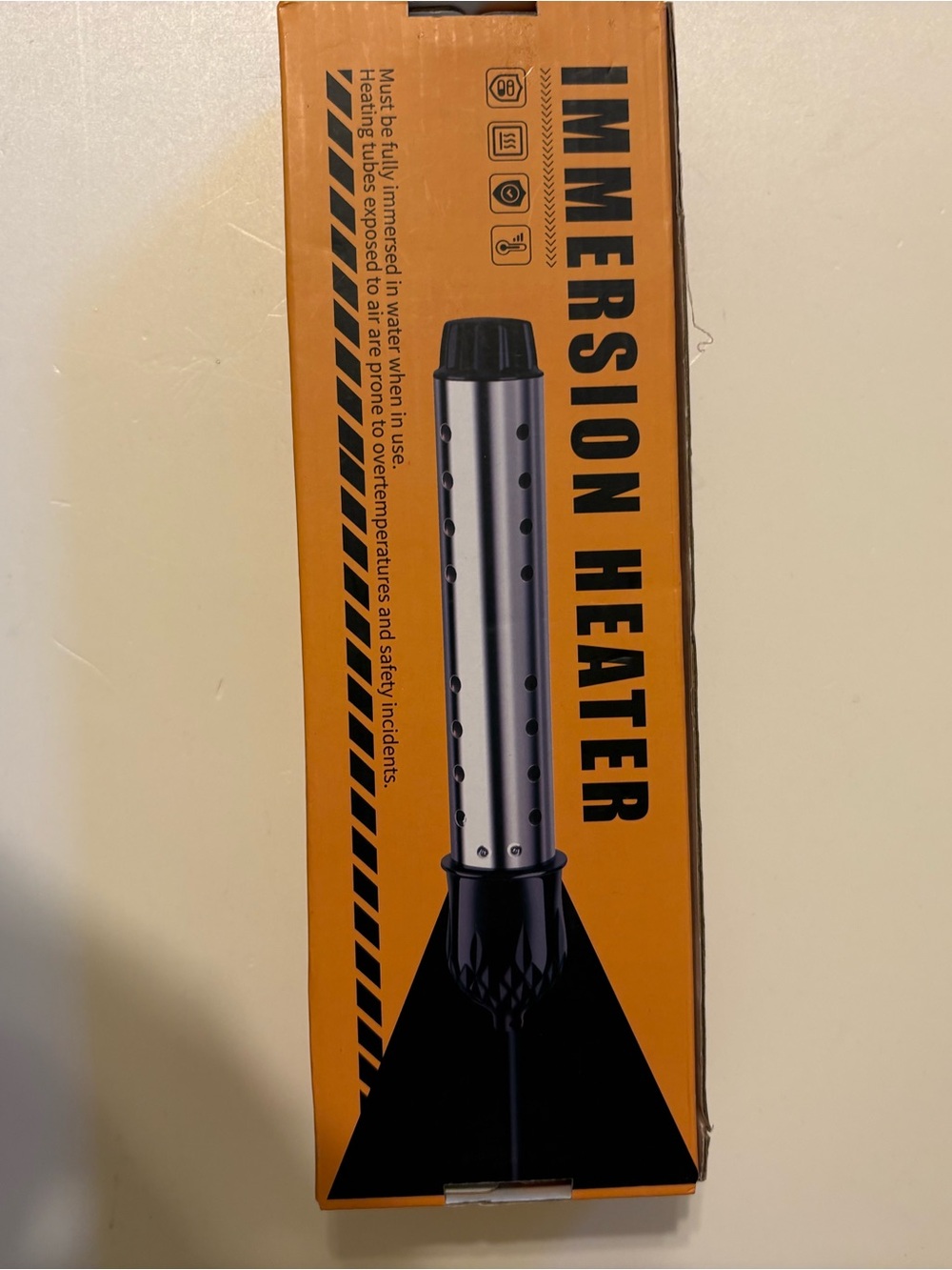 Immersion Heater - Stainless Steel & Black Immersion Water Heater